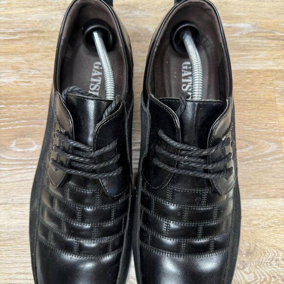 Gatsby Black Leather Derby Orthopedic Lace Up Shoe Men's Size EU 50 - Picture 2 of 6